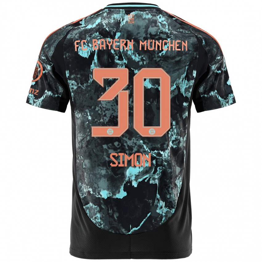 Herren Carolin Simon #30 Schwarz Auswärtstrikot Trikot 2024/25 T-Shirt