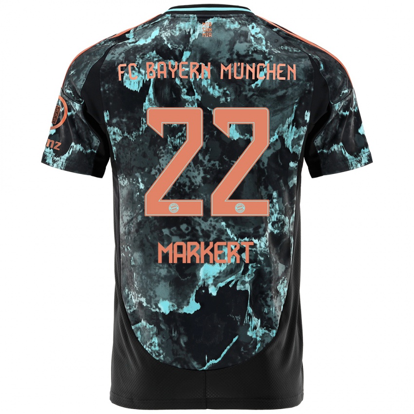 Herren Leon Markert #22 Schwarz Auswärtstrikot Trikot 2024/25 T-Shirt