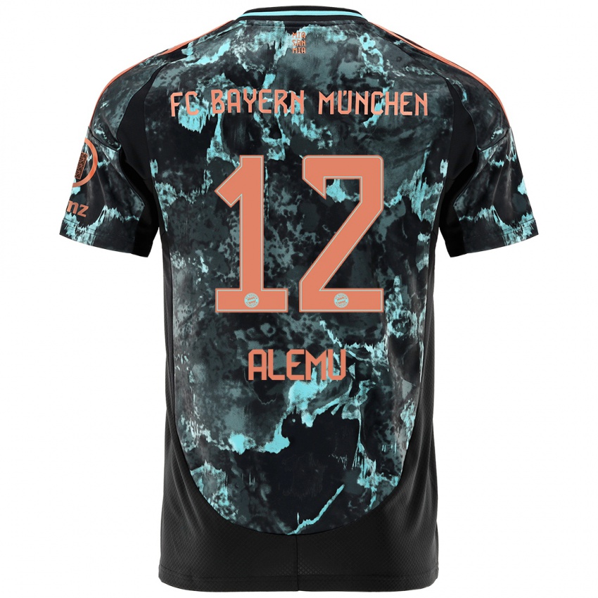 Herren Liul Alemu #12 Schwarz Auswärtstrikot Trikot 2024/25 T-Shirt