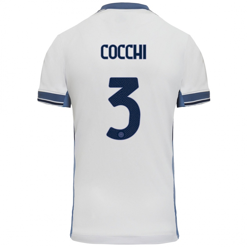 Herren Matteo Cocchi #3 Weißgrau Auswärtstrikot Trikot 2024/25 T-Shirt