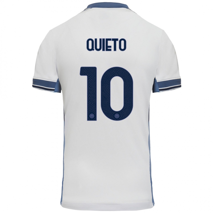 Herren Daniele Quieto #10 Weißgrau Auswärtstrikot Trikot 2024/25 T-Shirt