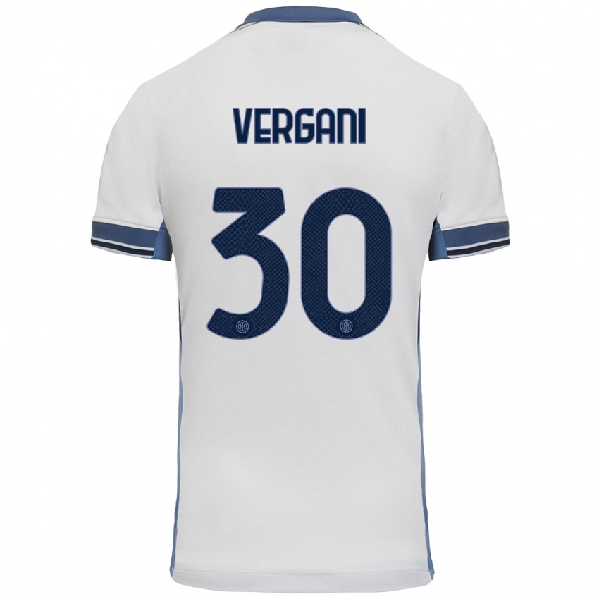 Herren Bianca Vergani #30 Weißgrau Auswärtstrikot Trikot 2024/25 T-Shirt