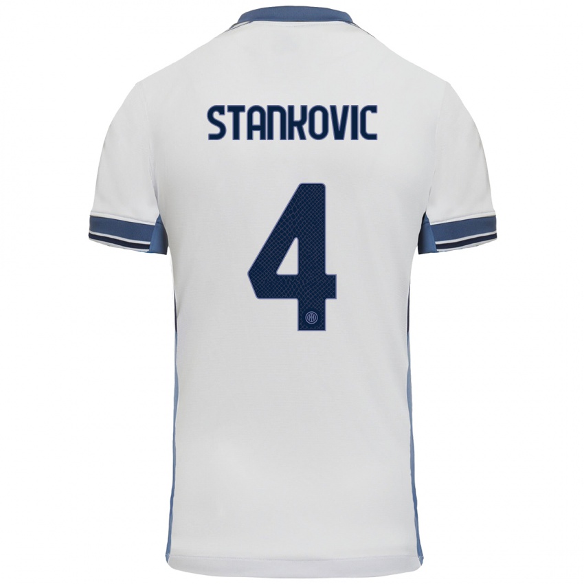 Herren Aleksandar Stankovic #4 Weißgrau Auswärtstrikot Trikot 2024/25 T-Shirt