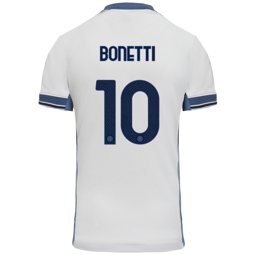 Herren Tatiana Bonetti #10 Weißgrau Auswärtstrikot Trikot 2024/25 T-Shirt