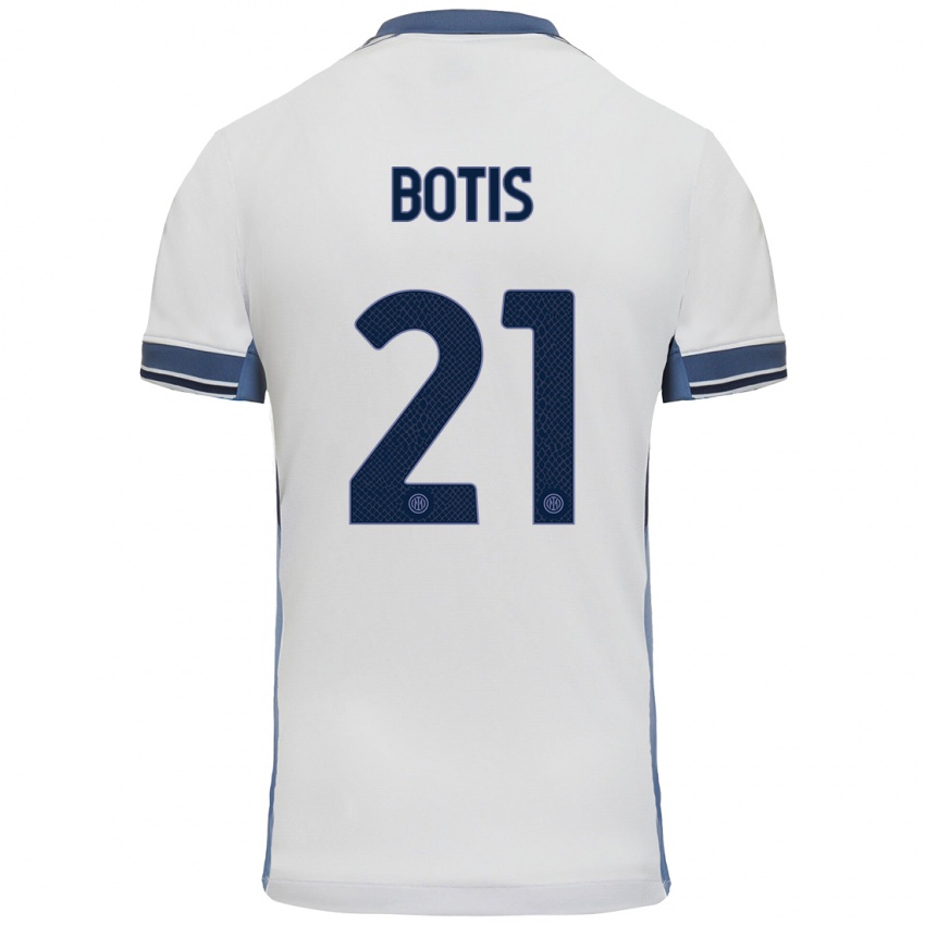 Herren Nikolaos Botis #21 Weißgrau Auswärtstrikot Trikot 2024/25 T-Shirt