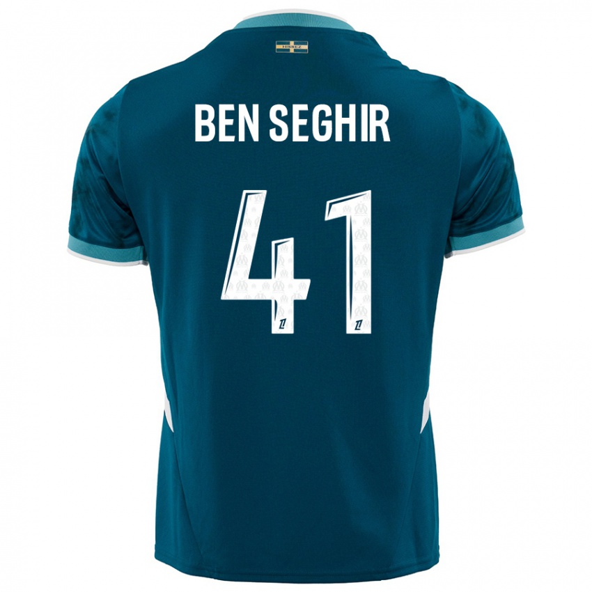 Herren Salim Ben Seghir #41 Türkisblau Auswärtstrikot Trikot 2024/25 T-Shirt