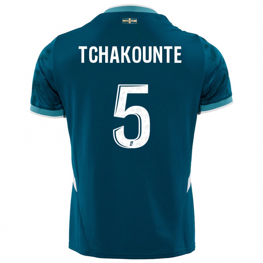 Herren Annaëlle Tchakounté #5 Türkisblau Auswärtstrikot Trikot 2024/25 T-Shirt