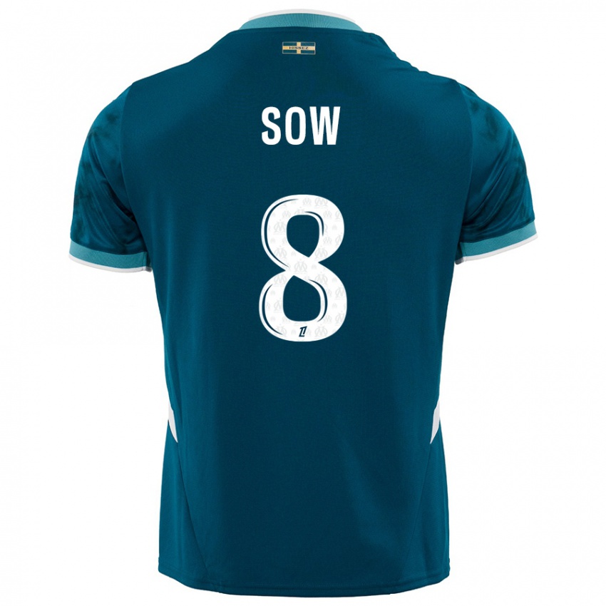 Herren Mbayang Sow #8 Türkisblau Auswärtstrikot Trikot 2024/25 T-Shirt