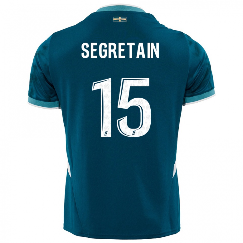 Herren Julie Ségrétain #15 Türkisblau Auswärtstrikot Trikot 2024/25 T-Shirt