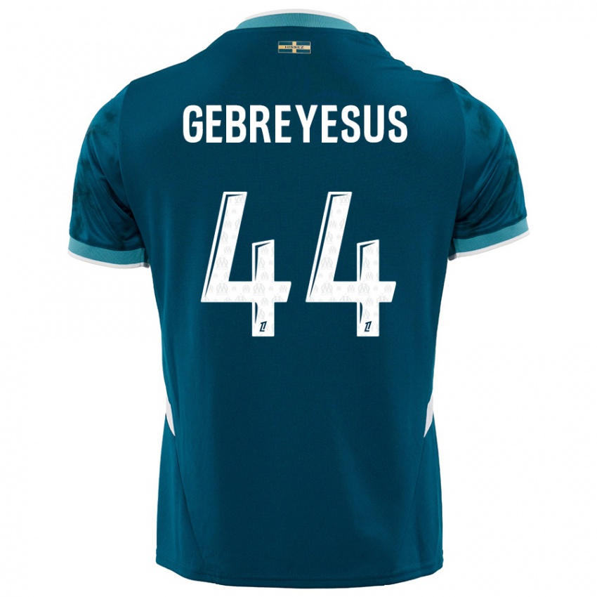 Herren Esey Gebreyesus #44 Türkisblau Auswärtstrikot Trikot 2024/25 T-Shirt