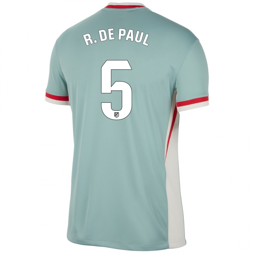 Herren Rodrigo De Paul #5 Hellbeige Blau Auswärtstrikot Trikot 2024/25 T-Shirt