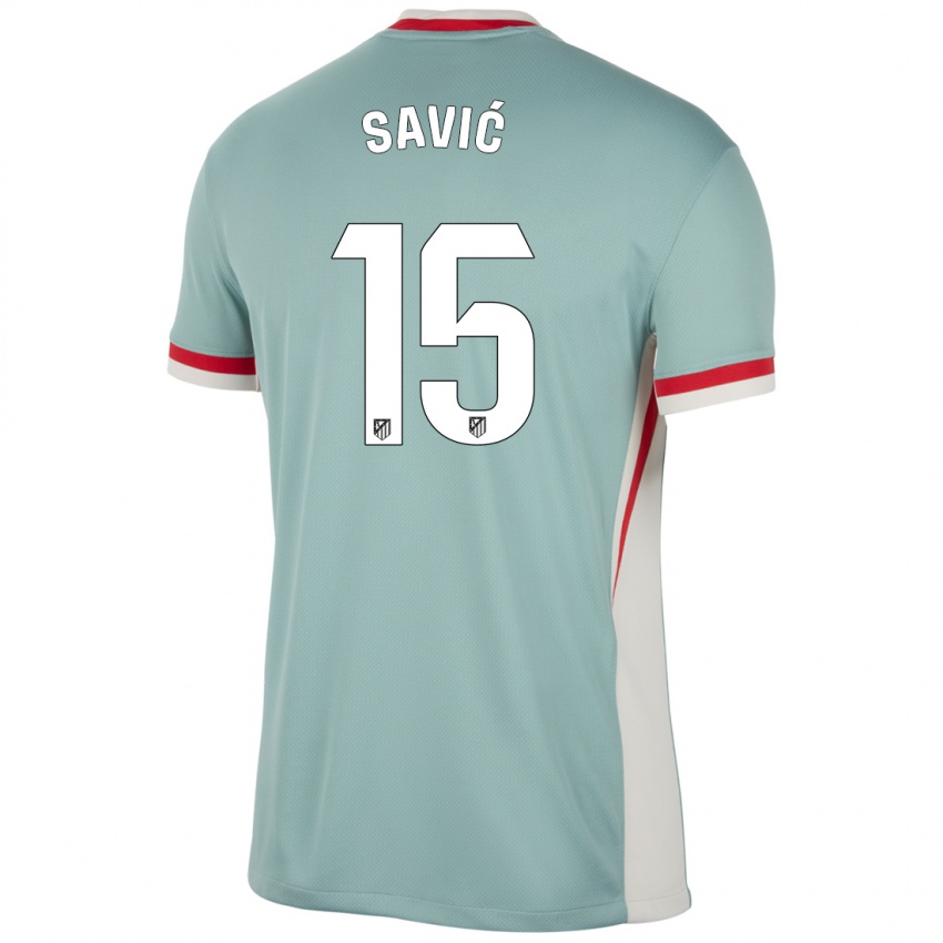 Herren Stefan Savic #15 Hellbeige Blau Auswärtstrikot Trikot 2024/25 T-Shirt