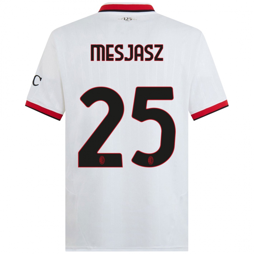 Herren Malgorzata Mesjasz #25 Weiß Schwarz Rot Auswärtstrikot Trikot 2024/25 T-Shirt