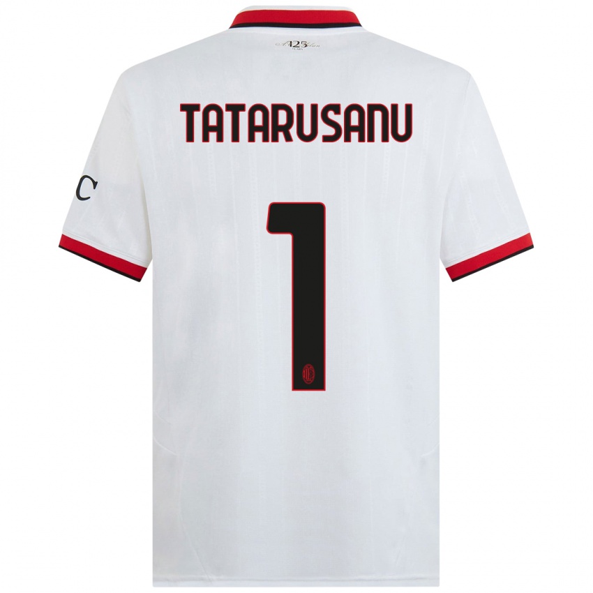 Herren Ciprian Tatarusanu #1 Weiß Schwarz Rot Auswärtstrikot Trikot 2024/25 T-Shirt