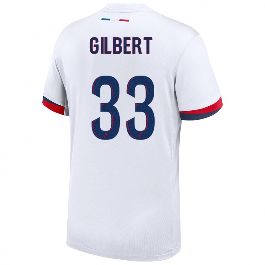 Herren Tara Elimbi Gilbert #33 Weiß Blau Rot Auswärtstrikot Trikot 2024/25 T-Shirt