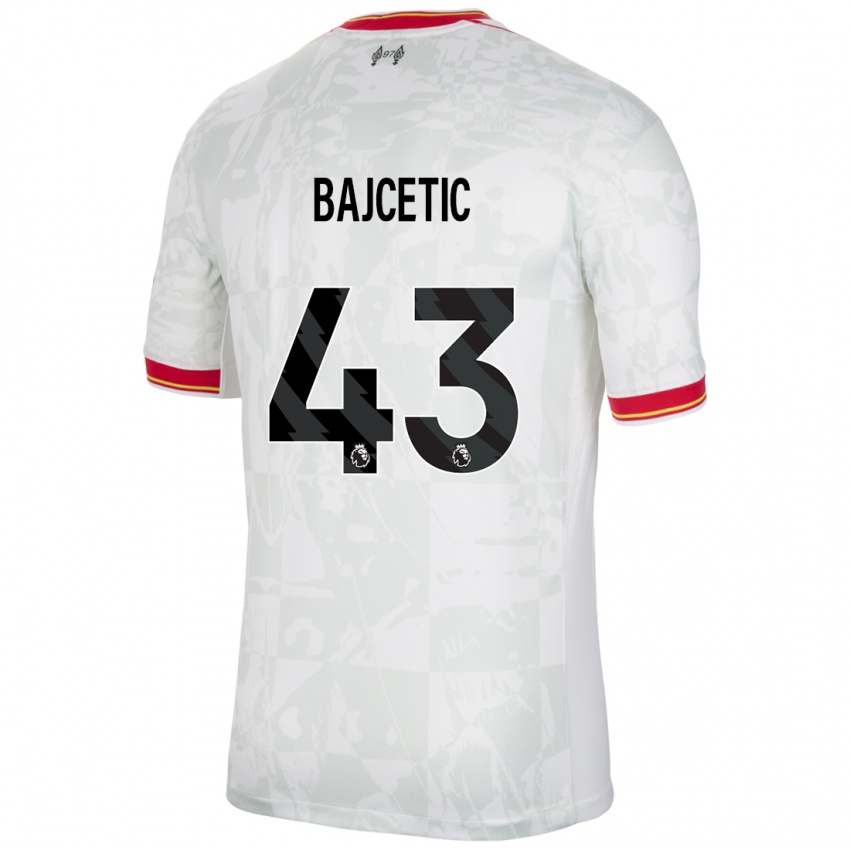 Herren Stefan Bajcetic #43 Weiß Rot Schwarz Ausweichtrikot Trikot 2024/25 T-Shirt