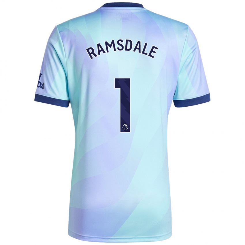 Herren Aaron Ramsdale #1 Aquamarin Ausweichtrikot Trikot 2024/25 T-Shirt