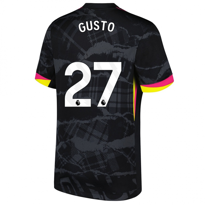 Herren Malo Gusto #27 Schwarz Rosa Ausweichtrikot Trikot 2024/25 T-Shirt