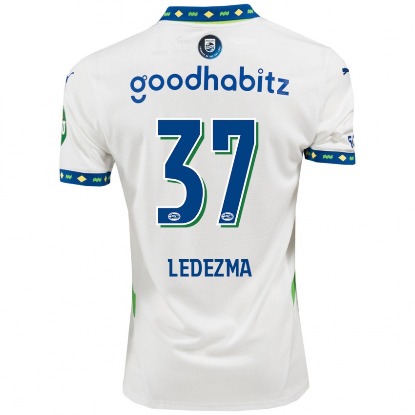 Herren Richard Ledezma #37 Weiß Dunkelblau Ausweichtrikot Trikot 2024/25 T-Shirt