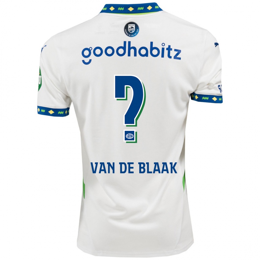 Herren Emmanuel Van De Blaak #0 Weiß Dunkelblau Ausweichtrikot Trikot 2024/25 T-Shirt