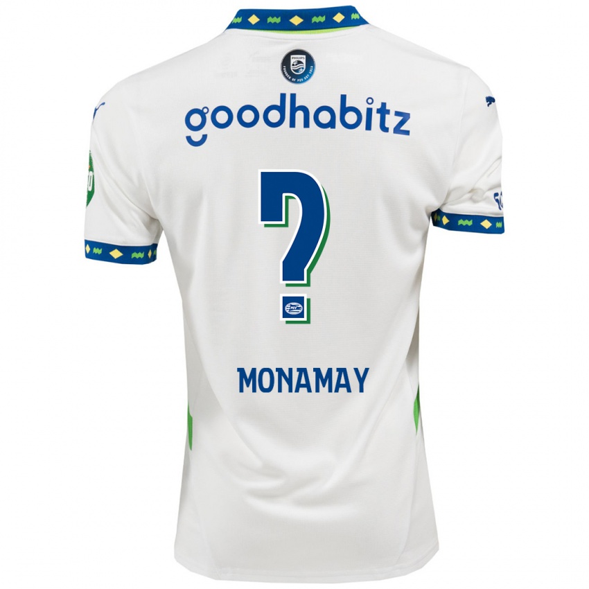 Herren Madi Monamay #0 Weiß Dunkelblau Ausweichtrikot Trikot 2024/25 T-Shirt