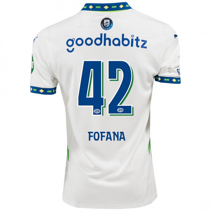 Herren Fodé Fofana #42 Weiß Dunkelblau Ausweichtrikot Trikot 2024/25 T-Shirt