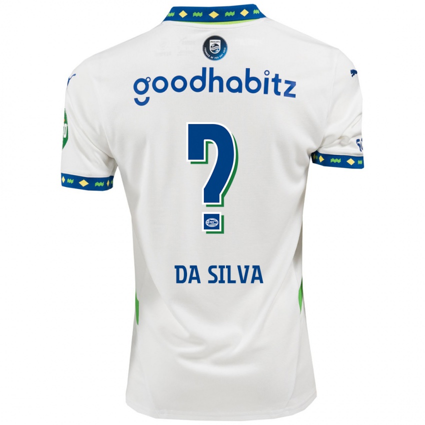 Herren Aston Da Silva #0 Weiß Dunkelblau Ausweichtrikot Trikot 2024/25 T-Shirt