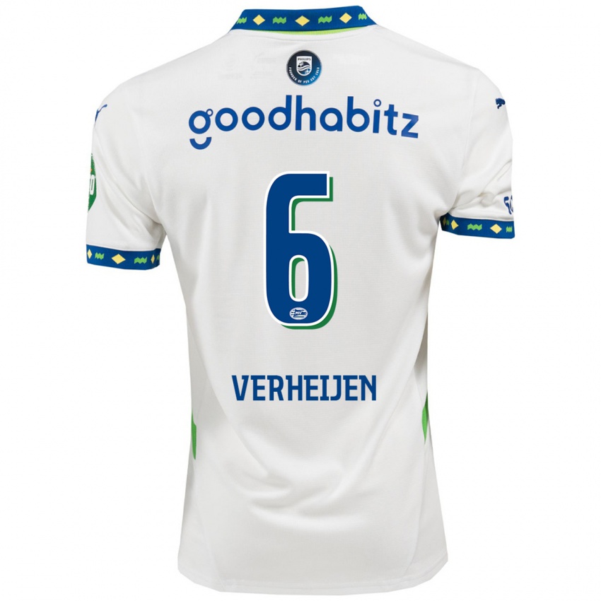 Herren Janneke Verheijen #6 Weiß Dunkelblau Ausweichtrikot Trikot 2024/25 T-Shirt