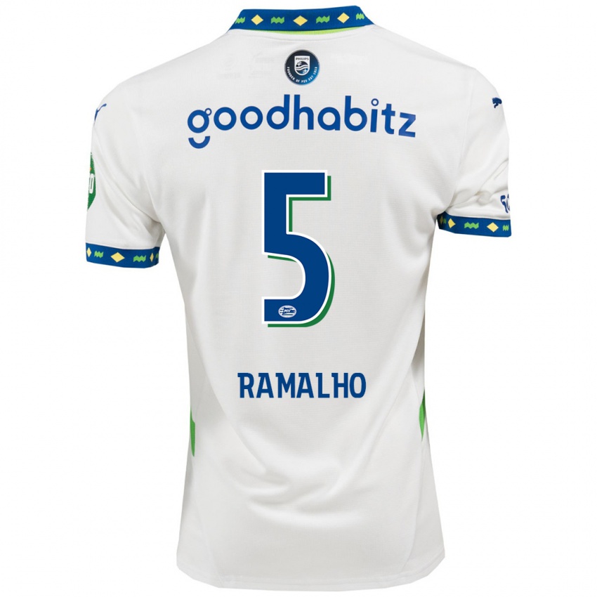 Herren André Ramalho #5 Weiß Dunkelblau Ausweichtrikot Trikot 2024/25 T-Shirt