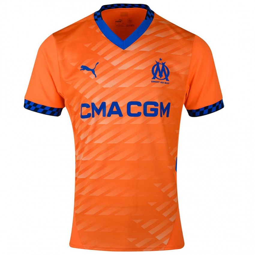 Herren Ihren Namen #0 Orange Dunkelblau Ausweichtrikot Trikot 2024/25 T-Shirt