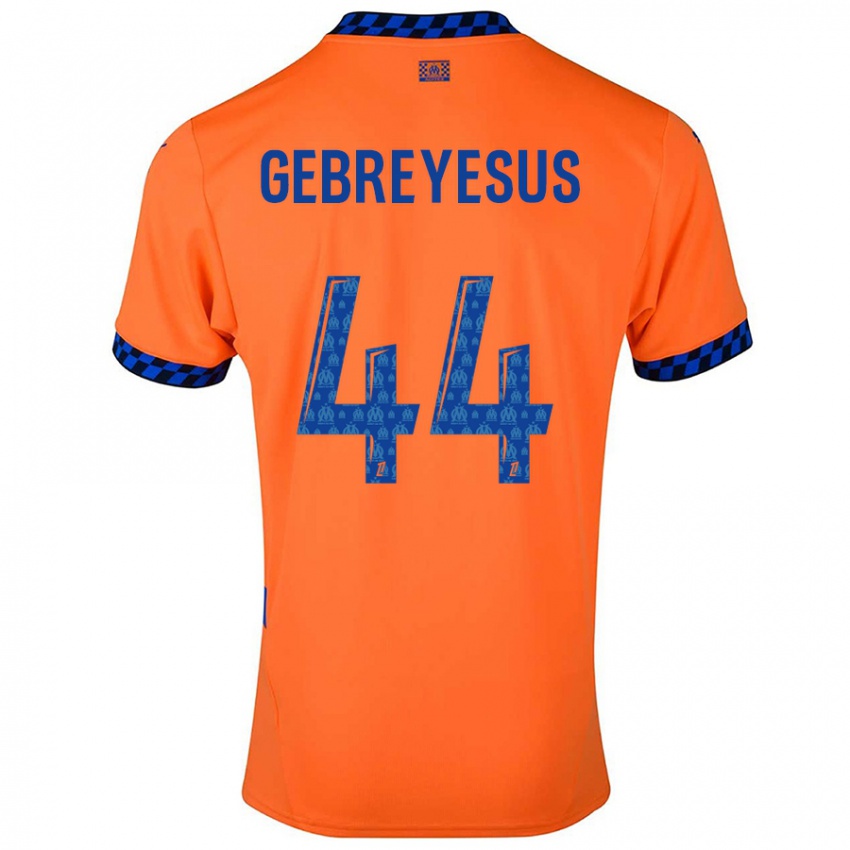 Herren Esey Gebreyesus #44 Orange Dunkelblau Ausweichtrikot Trikot 2024/25 T-Shirt