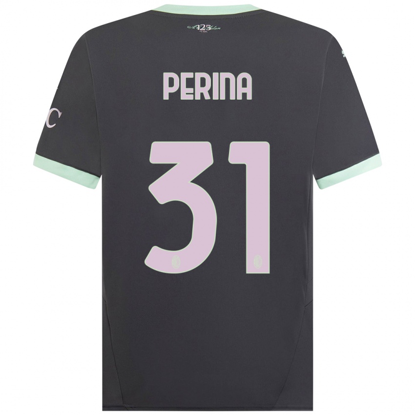 Herren Gioele Perina #31 Grau Ausweichtrikot Trikot 2024/25 T-Shirt