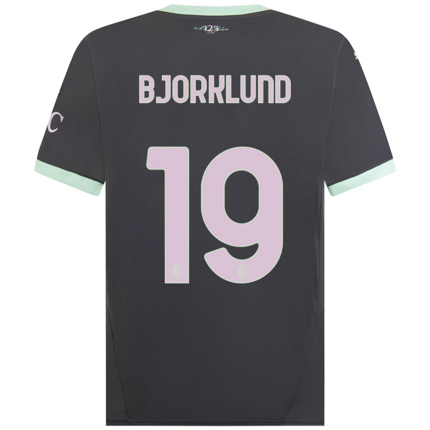 Herren Lukas Bjorklund #19 Grau Ausweichtrikot Trikot 2024/25 T-Shirt