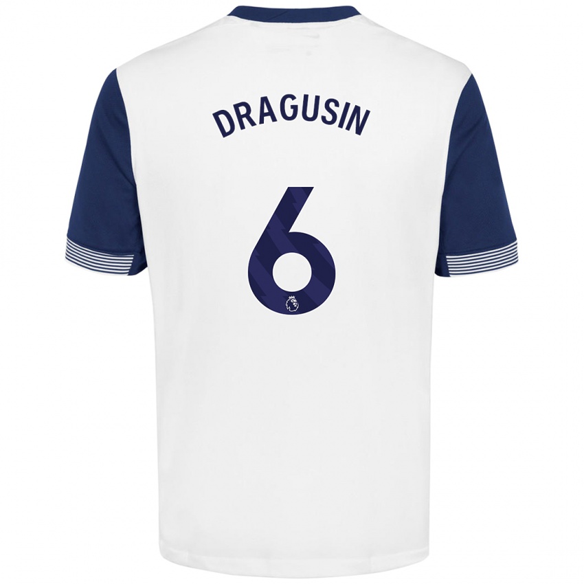 Damen Radu Drăgușin #6 Weiß Blau Heimtrikot Trikot 2024/25 T-Shirt