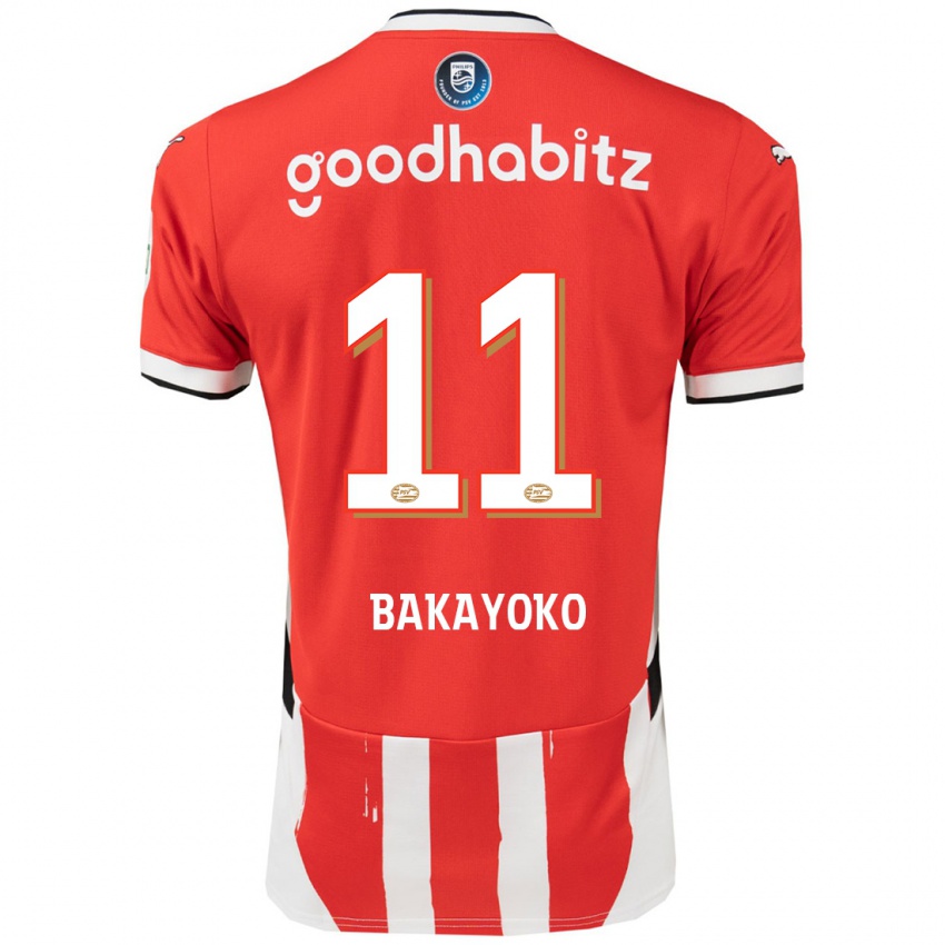 Damen Johan Bakayoko #11 Rot Weiß Heimtrikot Trikot 2024/25 T-Shirt