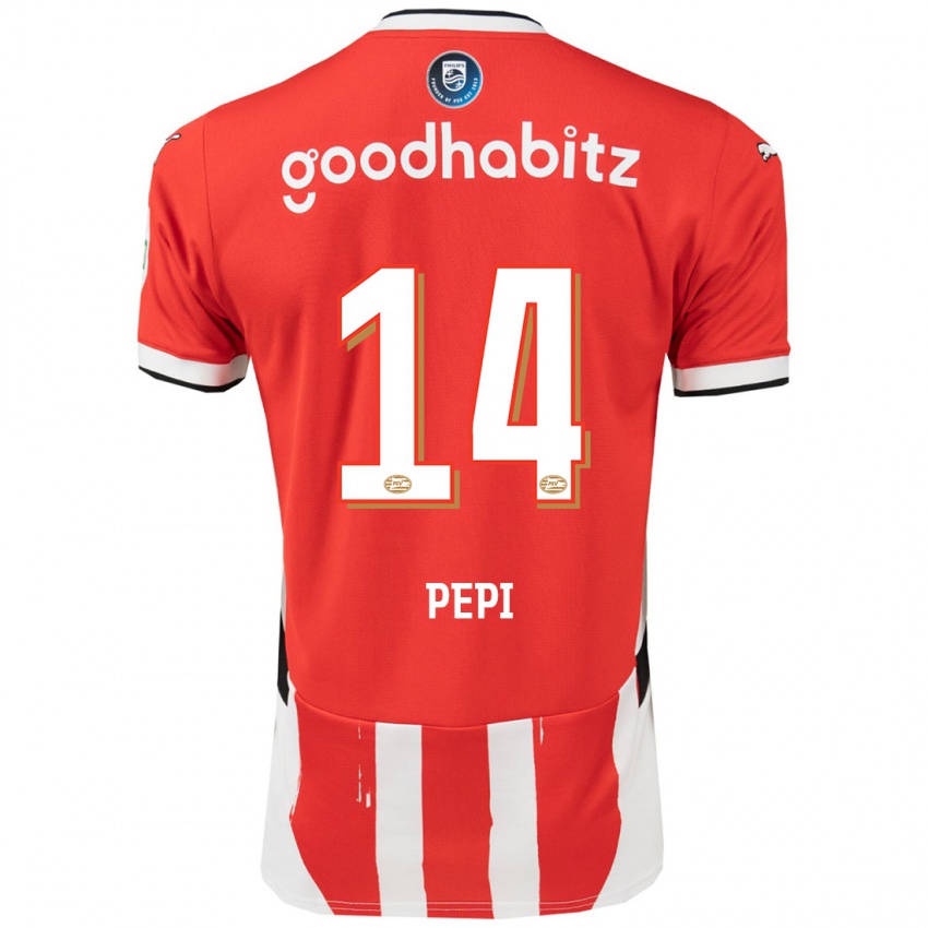 Damen Ricardo Pepi #14 Rot Weiß Heimtrikot Trikot 2024/25 T-Shirt