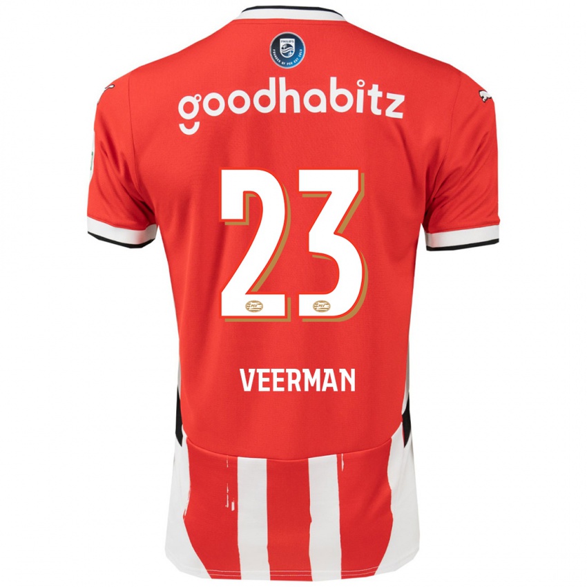 Damen Joey Veerman #23 Rot Weiß Heimtrikot Trikot 2024/25 T-Shirt