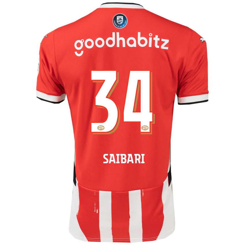 Damen Ismael Saibari #34 Rot Weiß Heimtrikot Trikot 2024/25 T-Shirt