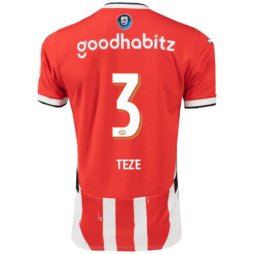 Damen Jordan Teze #3 Rot Weiß Heimtrikot Trikot 2024/25 T-Shirt