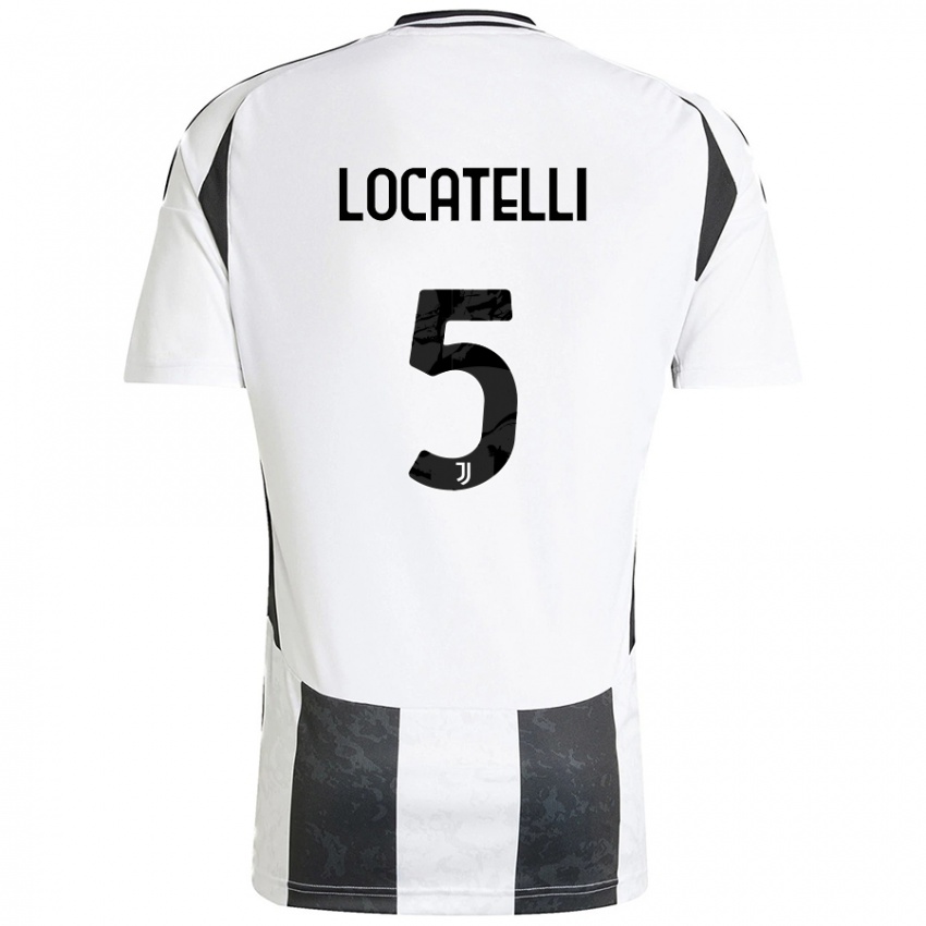 Damen Manuel Locatelli #5 Weiß Schwarz Heimtrikot Trikot 2024/25 T-Shirt