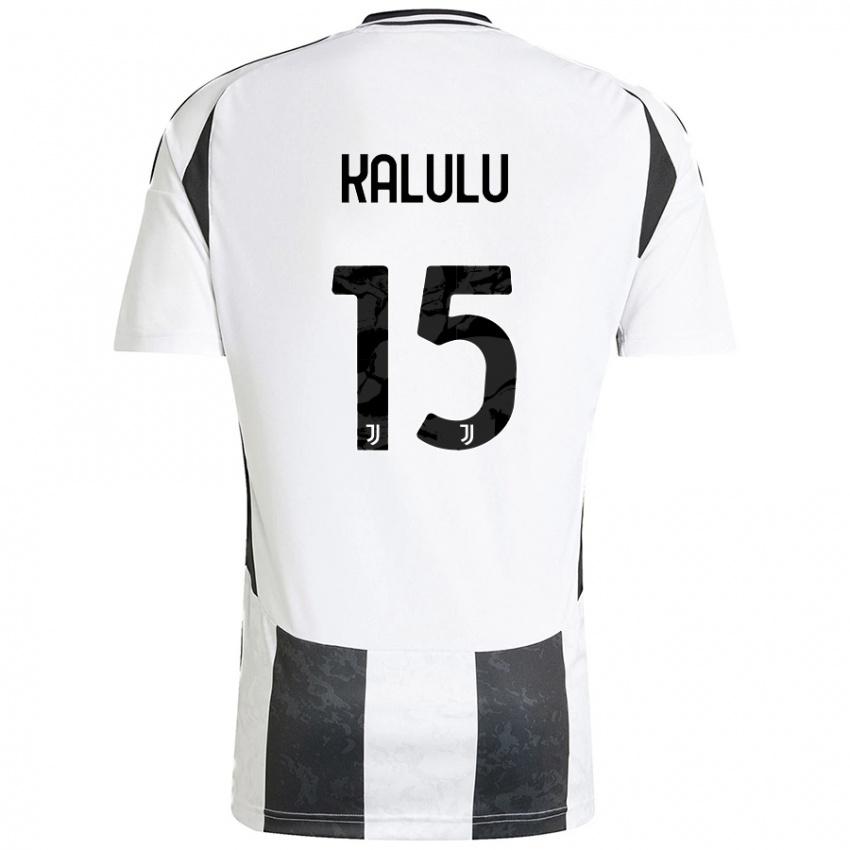 Damen Pierre Kalulu #15 Weiß Schwarz Heimtrikot Trikot 2024/25 T-Shirt