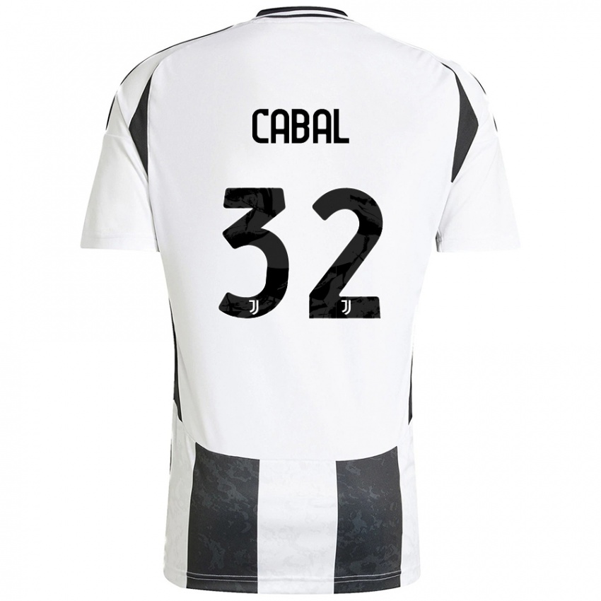 Damen Juan Cabal #32 Weiß Schwarz Heimtrikot Trikot 2024/25 T-Shirt