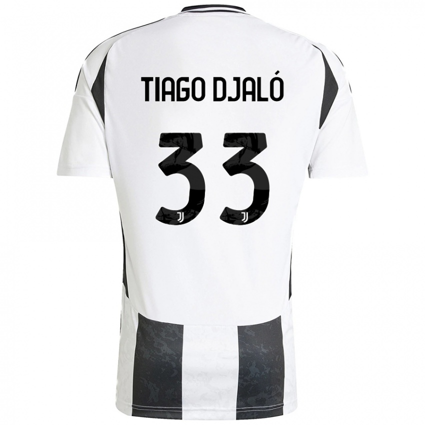 Damen Tiago Djalo #33 Weiß Schwarz Heimtrikot Trikot 2024/25 T-Shirt