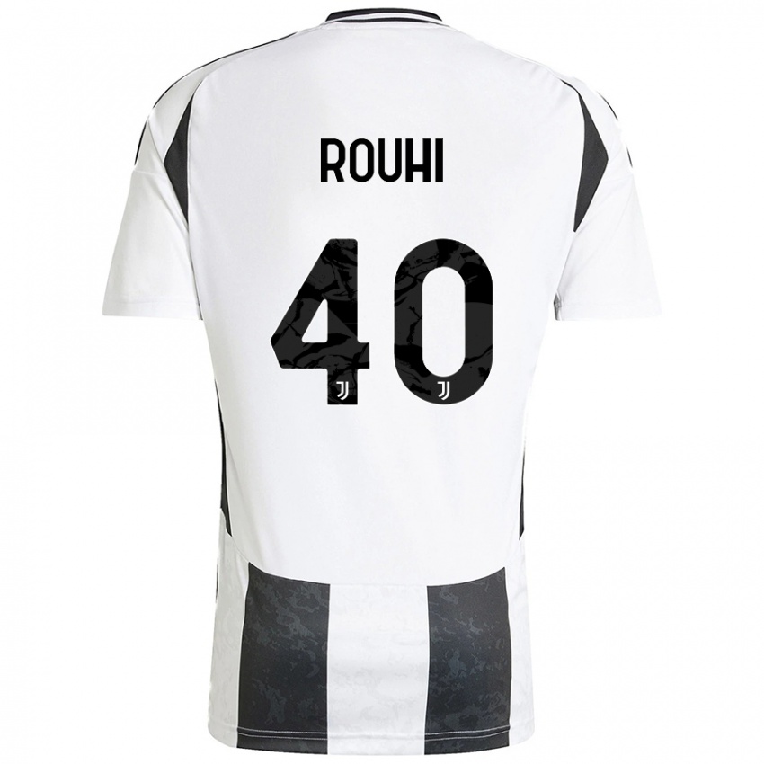 Damen Jonas Rouhi #40 Weiß Schwarz Heimtrikot Trikot 2024/25 T-Shirt