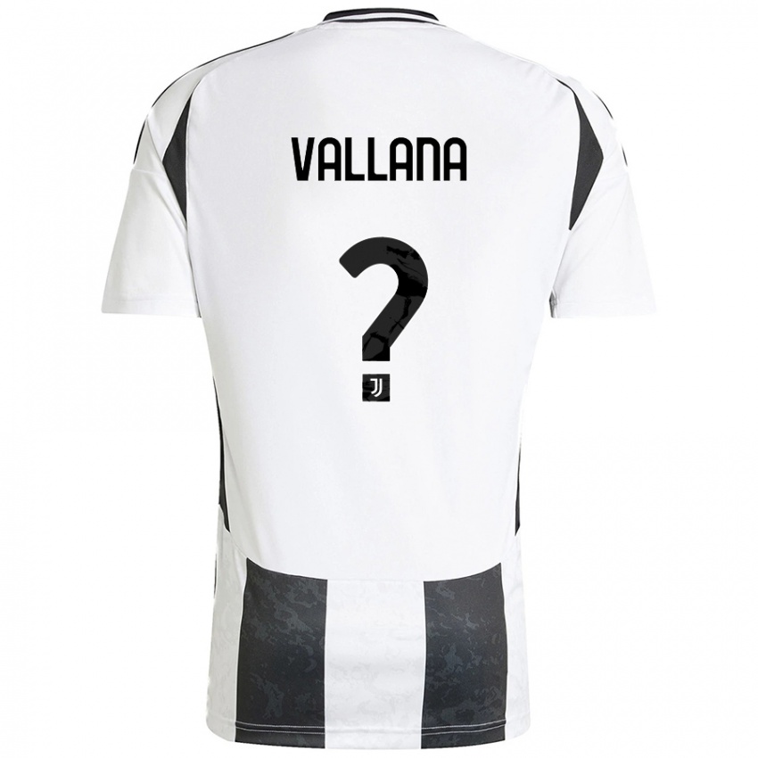 Damen Edoardo Vallana #0 Weiß Schwarz Heimtrikot Trikot 2024/25 T-Shirt