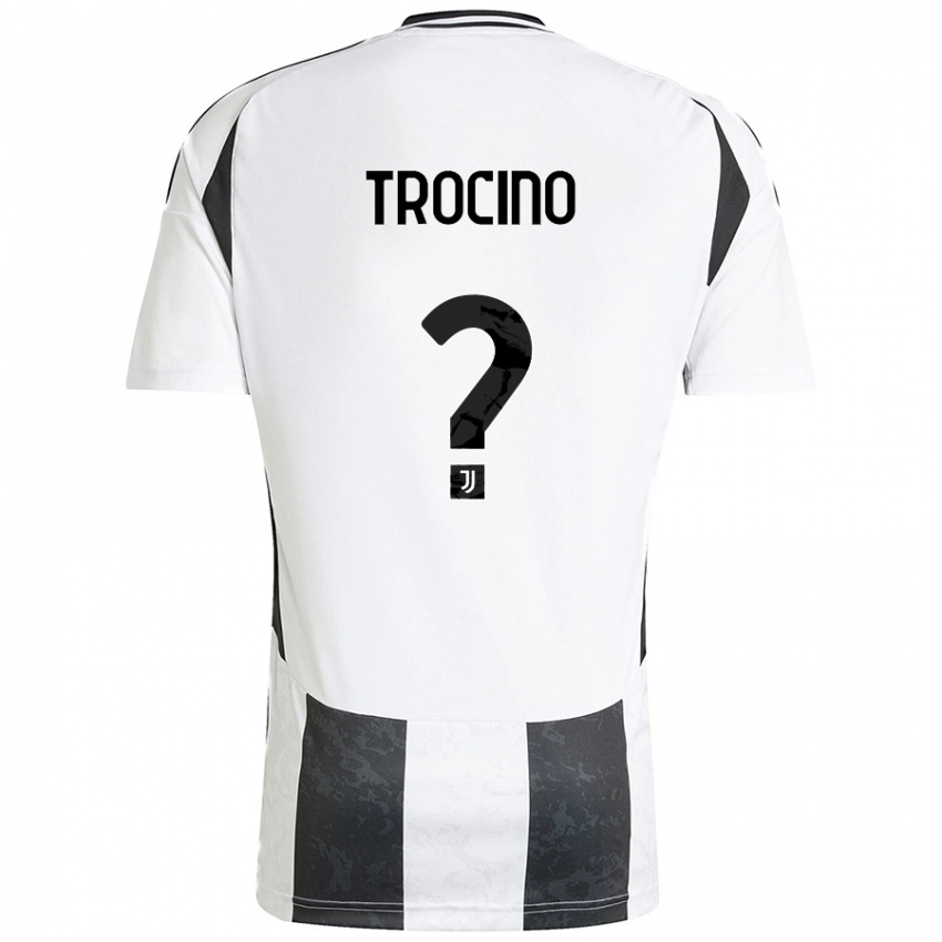 Damen Luca Trocino #0 Weiß Schwarz Heimtrikot Trikot 2024/25 T-Shirt