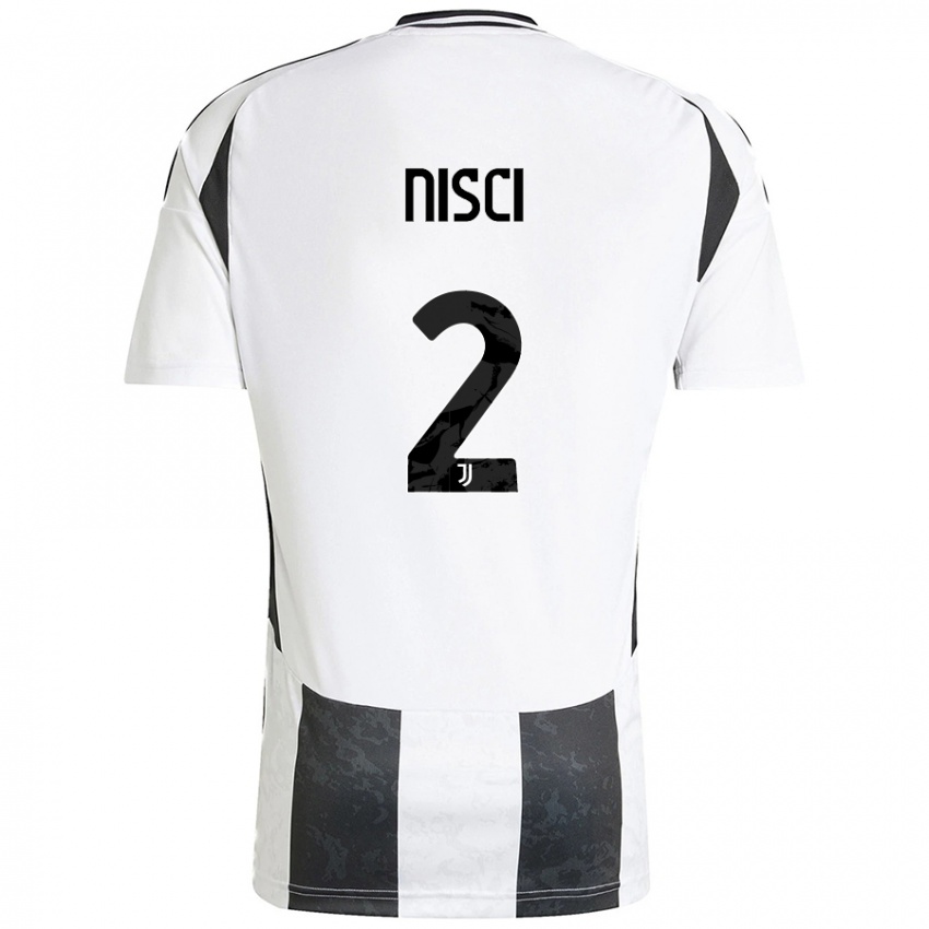 Damen Alessandro Nisci #2 Weiß Schwarz Heimtrikot Trikot 2024/25 T-Shirt