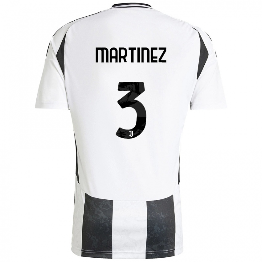 Damen Bruno Martinez #3 Weiß Schwarz Heimtrikot Trikot 2024/25 T-Shirt