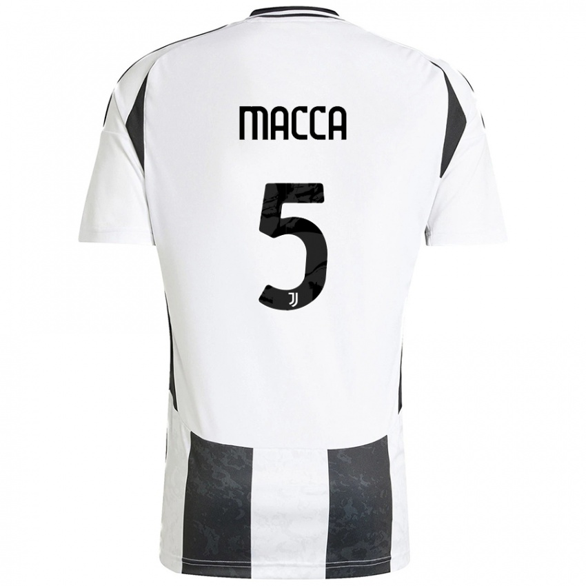 Damen Federico Macca #5 Weiß Schwarz Heimtrikot Trikot 2024/25 T-Shirt