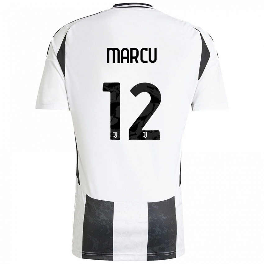 Damen Alessio Marcu #12 Weiß Schwarz Heimtrikot Trikot 2024/25 T-Shirt